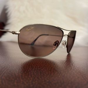 Maui Jim gold frame Baby Beach aviators